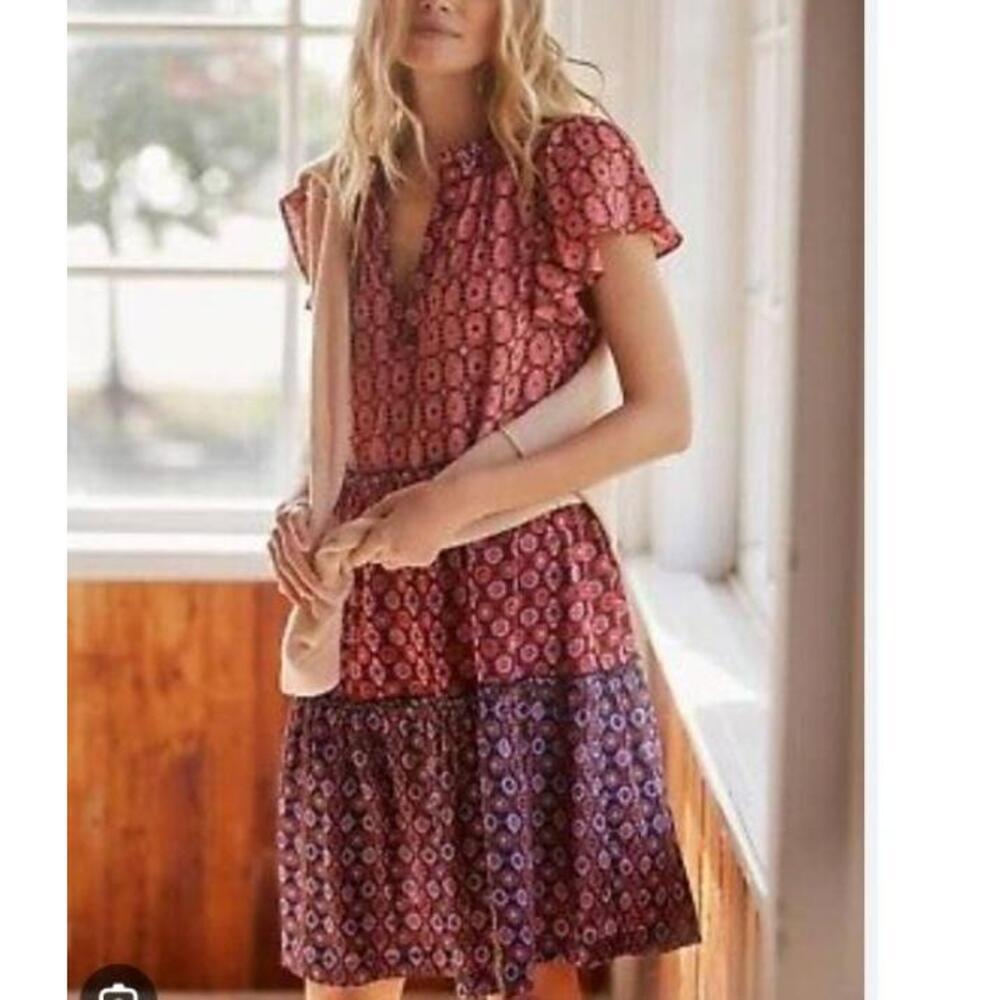 Anthropologie tiered  floral tunic Dress